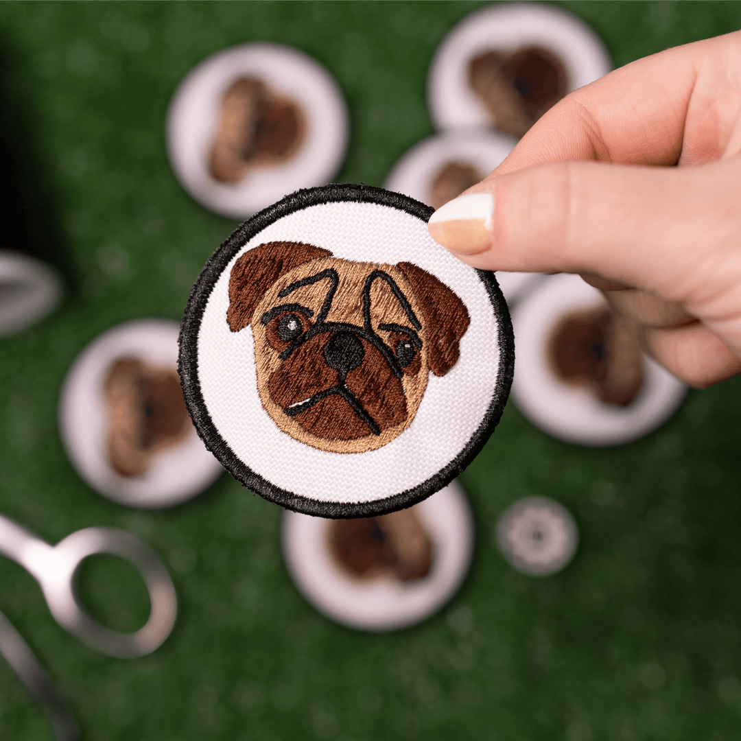K9 Sport Sack Pug Face Circle Patch