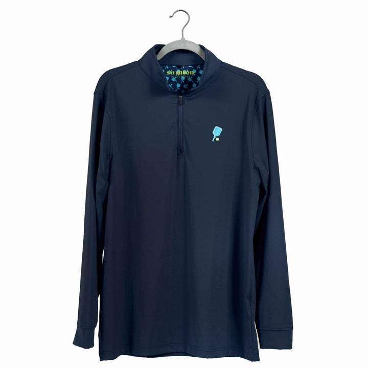 Swinton Pickleball Court Performance Quarter Zip Pullover in Navy