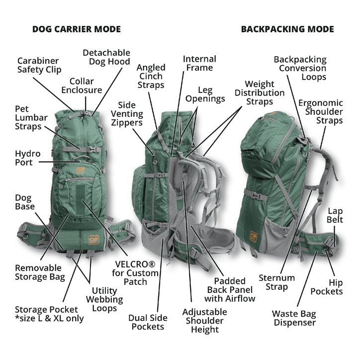 K9 Sport Sack Kolossus | Big Dog Carrier & Backpacking Pack