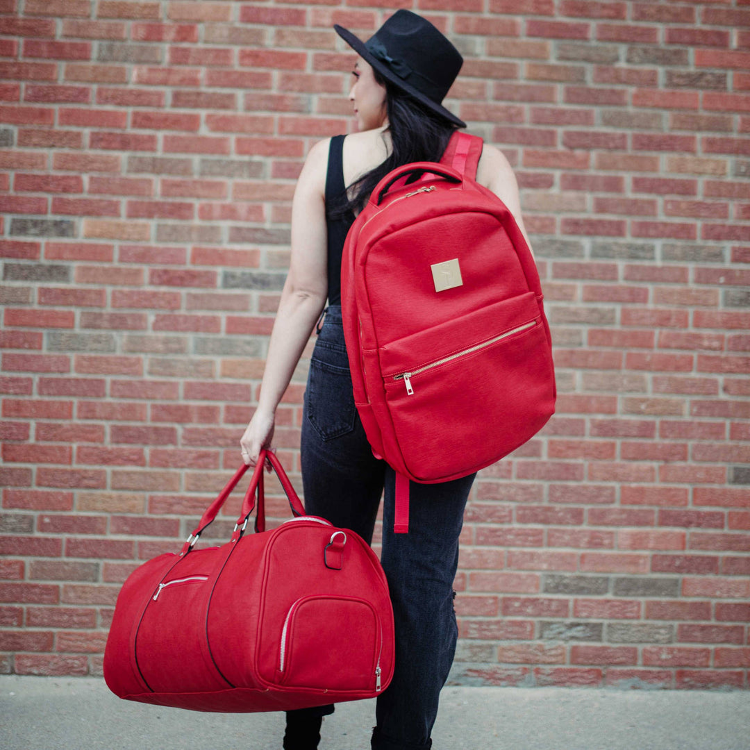 Sole Premise Red Tumbled Leather Daily Commuter Bag