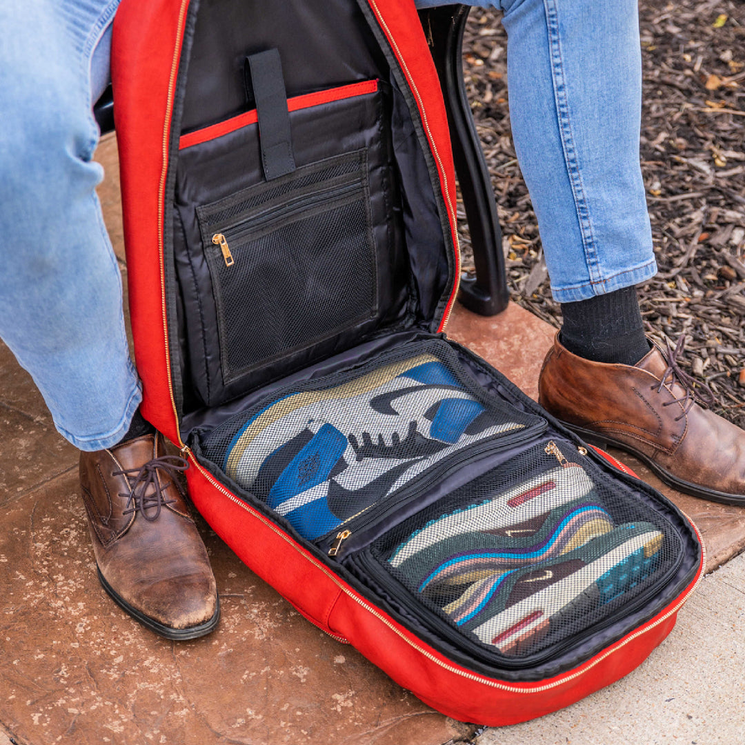 Sole Premise Red Tumbled Leather Daily Commuter Bag