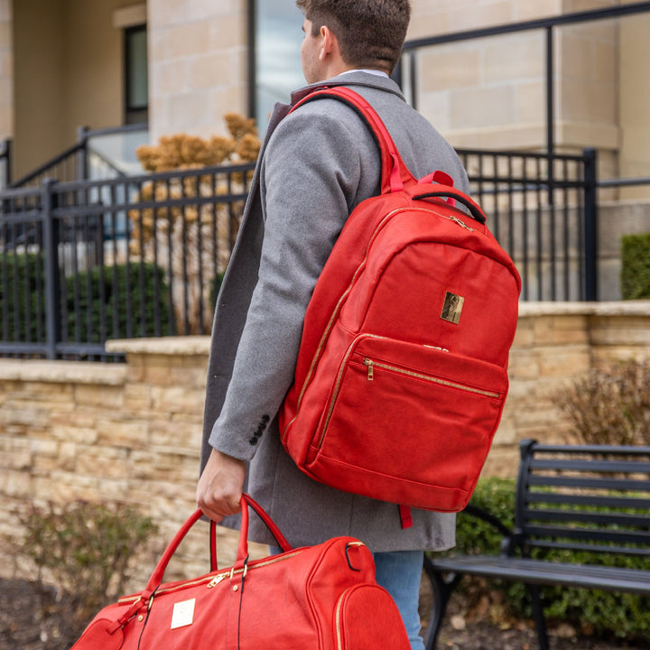 Sole Premise Red Tumbled Leather Daily Commuter Bag