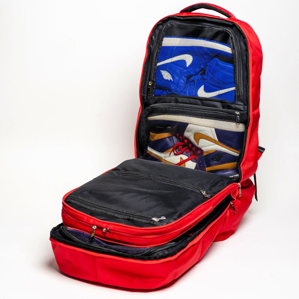 Sole Premise Red Polyester Carry-On Bag Patented Signature Design