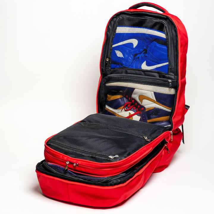 Sole Premise Red Polyester Carry-On Bag Patented Signature Design