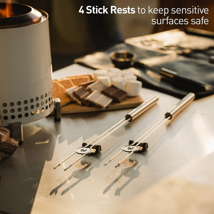 TRAPSKI Solo Stove Mesa/Mesa XL Accessory Pack | Incl. 4 Stainless Steel Mini Sticks + Stick Rests, Pellet Scoop, Mesa Lid, Carry Case, Accessories for Outdoor Fire Pit