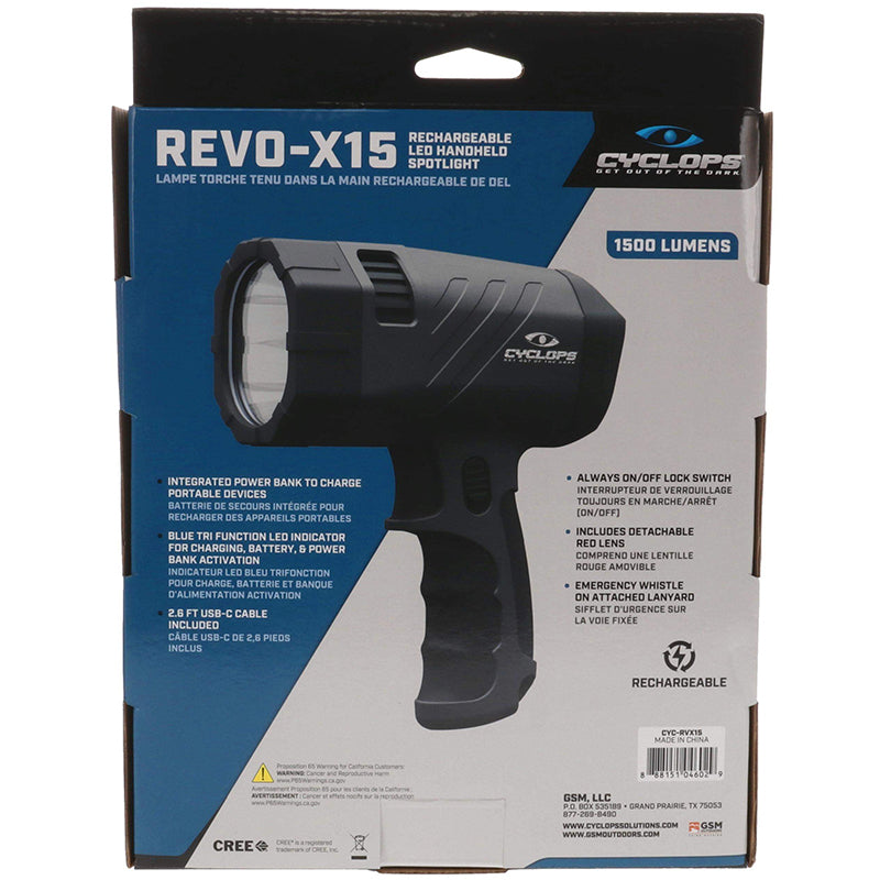 Cyclops Revo X-15 1500 Lumen Rechargeable Spotlight