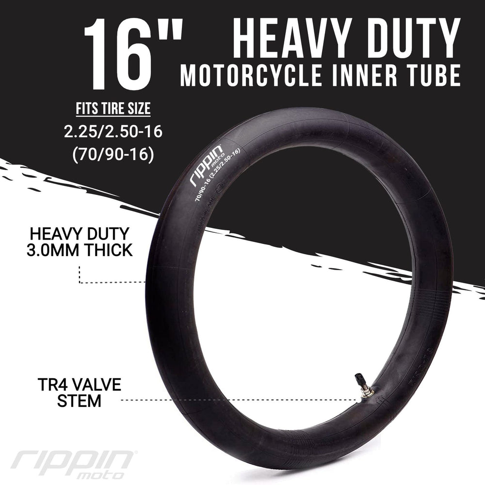 Rippin Moto 70/90-16 2.25/2.5-16 Heavy Duty 16" Inner Tube 3mm Thick