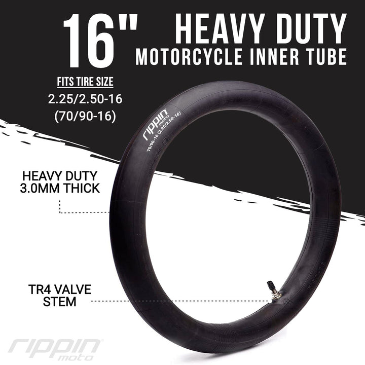 Rippin Moto 70/90-16 2.25/2.5-16 Heavy Duty 16" Inner Tube 3mm Thick