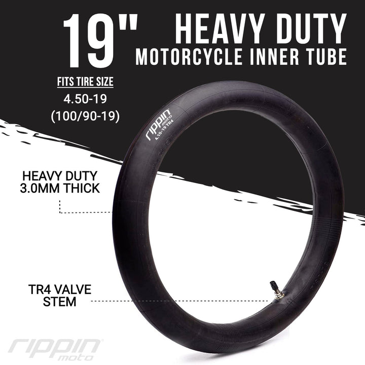 Rippin Moto 100/90-19 4.10 x 19 Heavy Duty 19" Motorcycle Inner Tube - 3mm Thick