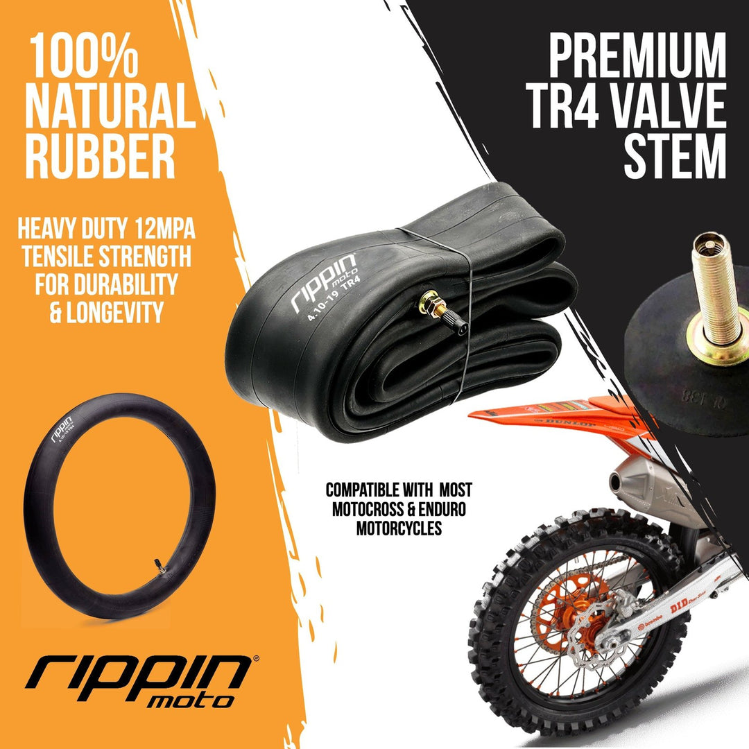 Rippin Moto 100/90-19 4.10 x 19 Heavy Duty 19" Motorcycle Inner Tube - 3mm Thick