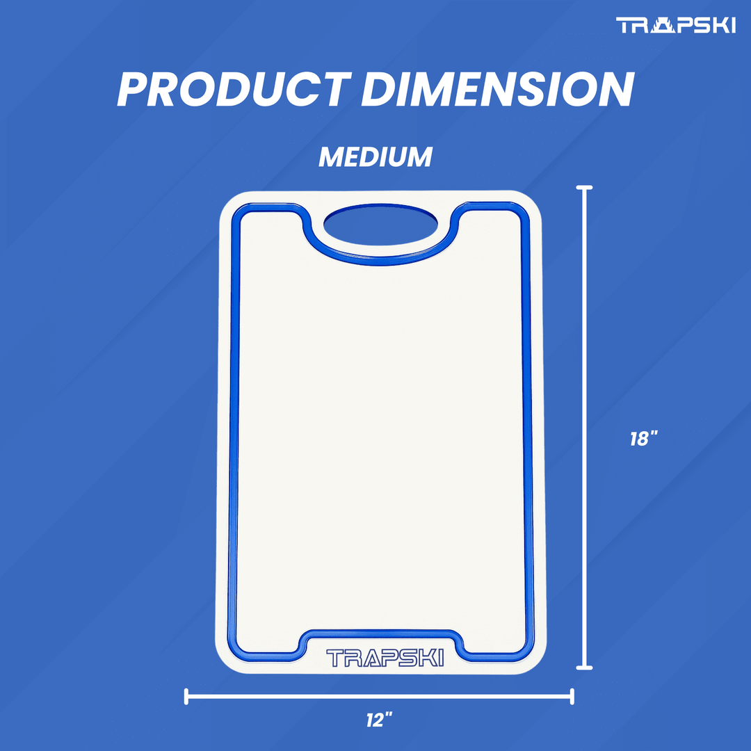 TRAPSKI Premium 1/2 Inch Thick HDPE Cutting Boards | Food-Grade Kitchen Prep Surface | Juice Grooves | Made in the USA