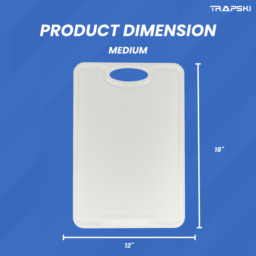 TRAPSKI Premium 1/2 Inch Thick HDPE Cutting Boards | Food-Grade Kitchen Prep Surface | Juice Grooves | Made in the USA