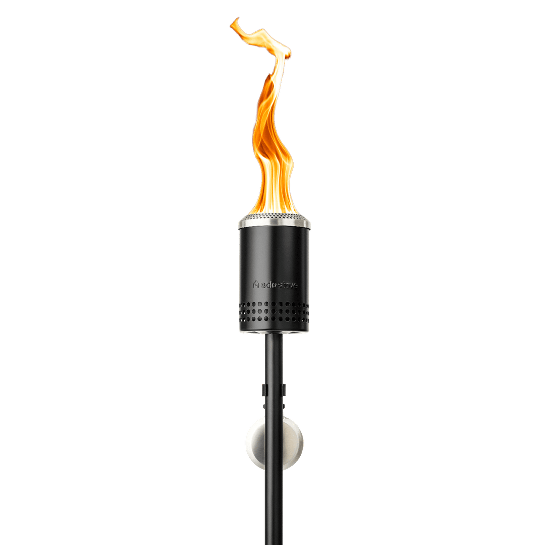 TRAPSKI Solo Stove Mesa Torch | Backyard Torch for Outside, 5 Hour Burn Time, Cold-Rolled Steel, Incl. Ground Stake, Fuel Funnel, and 3 Wicks, Adjustable Height: 37.75-52.5 in, Fuel Capacity: 21 fl oz