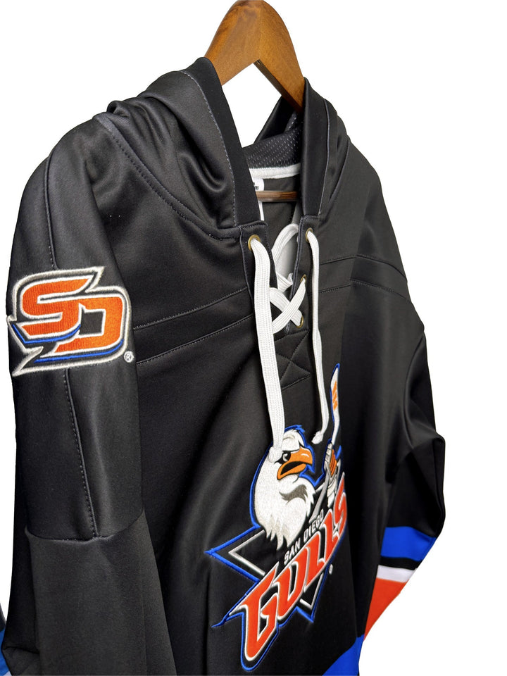 San Diego Gulls hockey hoodie with embroidered logos