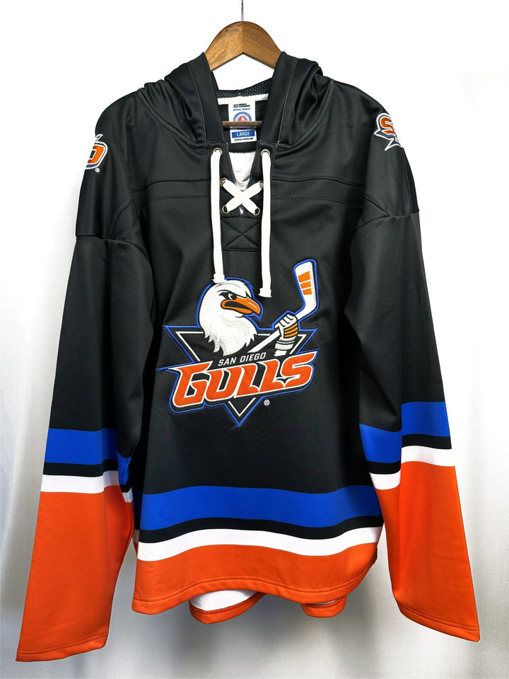 San Diego Gulls hockey hoodie with embroidered logos