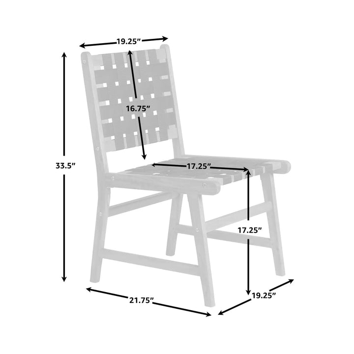Sava Armless Dining Side Chair for Indoor & Outdoor Use