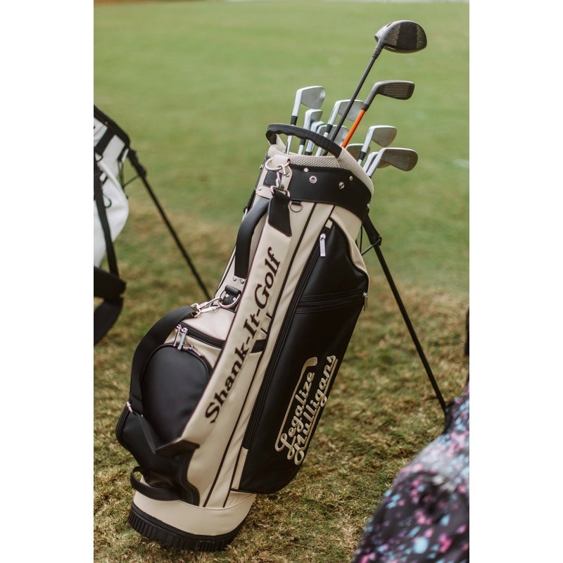 Shank it Golf Legalize Mulligans Beige Golf Bag