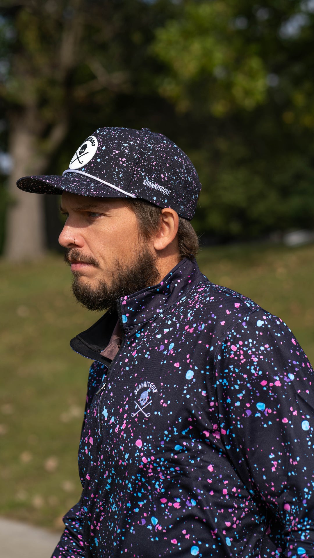 Shank it Golf Paint Splatter Quarter Zip