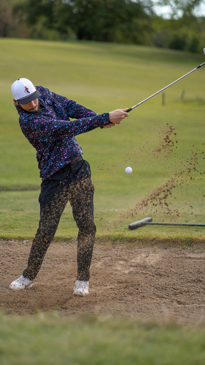 Shank it Golf Paint Splatter Quarter Zip