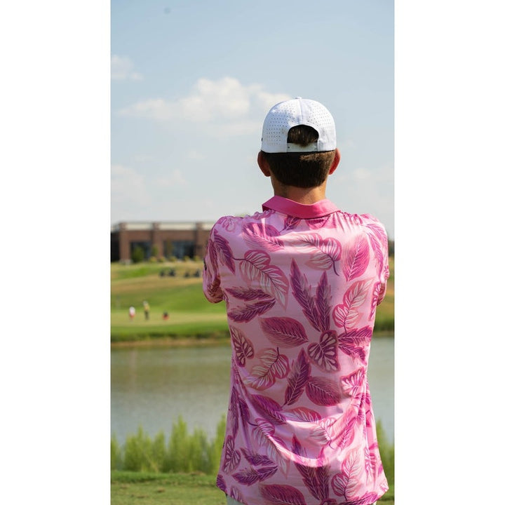 Shank it Golf Pink Floral Polo