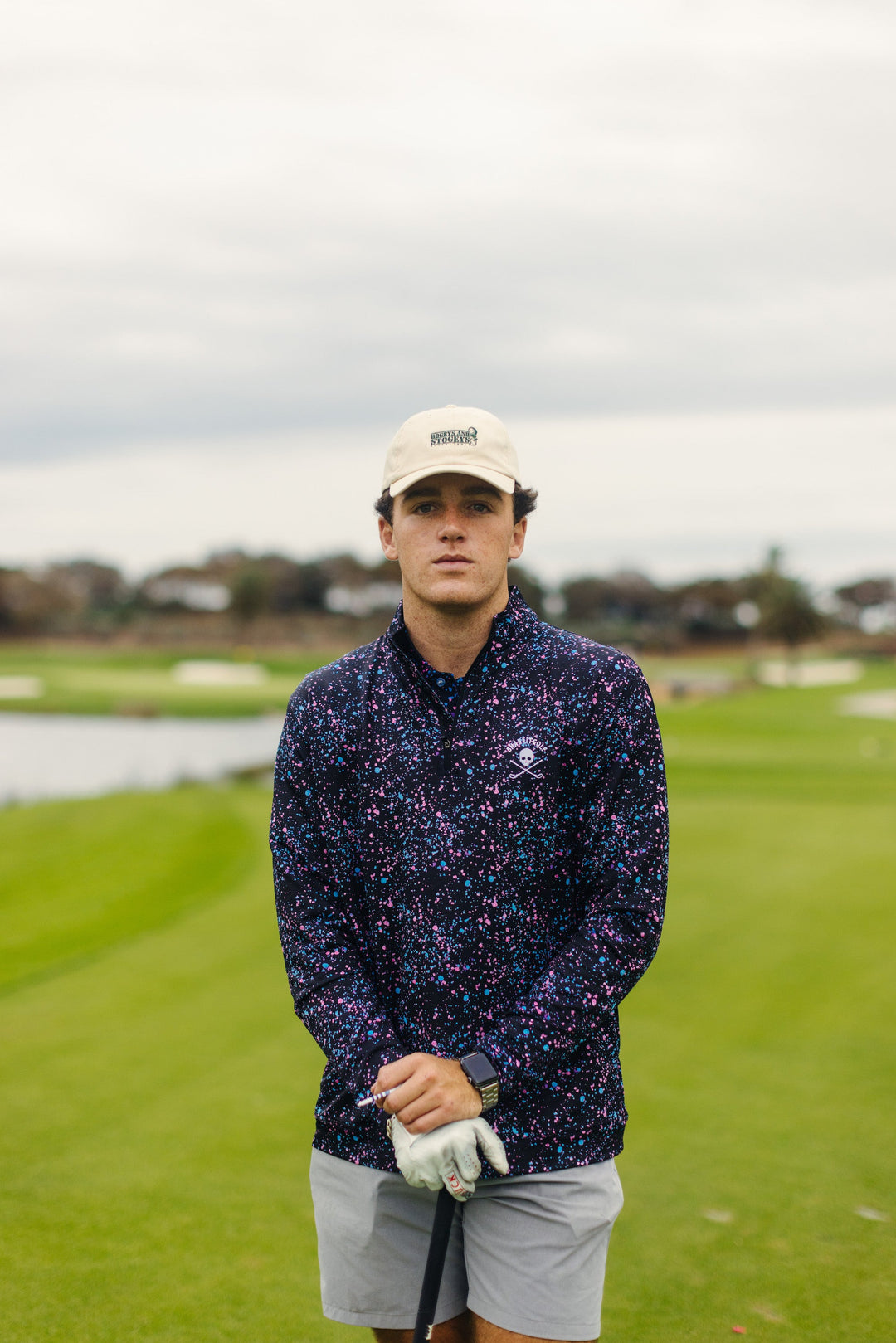 Shank it Golf Paint Splatter Quarter Zip