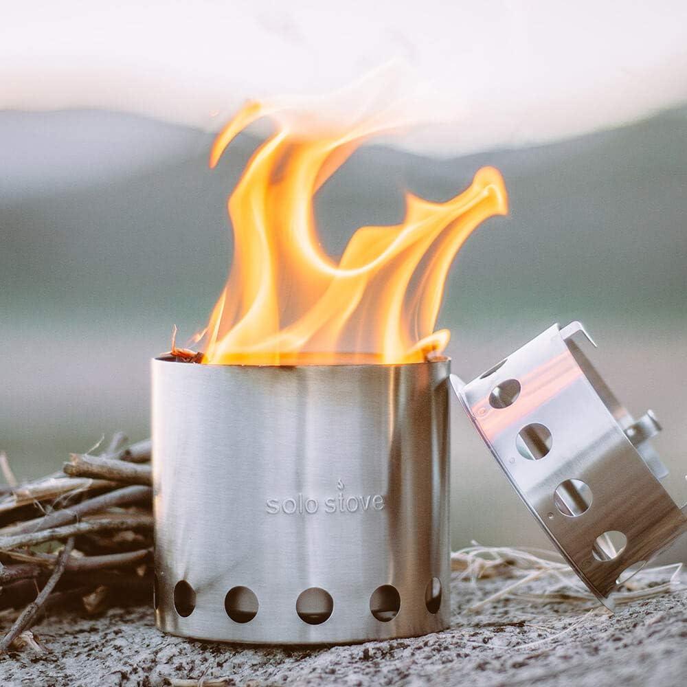 TRAPSKI Solo Stove Lite/Titan/Campfire Camping Stove Portable Stove for Backpacking Outdoor Cooking Great Stainless Steel Camping Backpacking Stove Compact Wood Stove Design-No Batteries or Liquid Fuel Canisters Needed