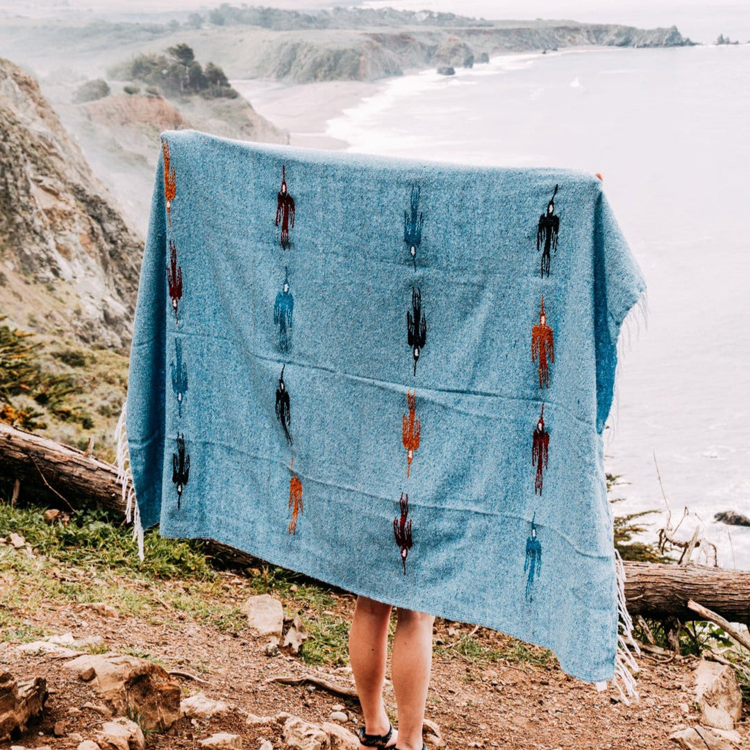 West Path Sky Blue Baja Thunderbird Blanket