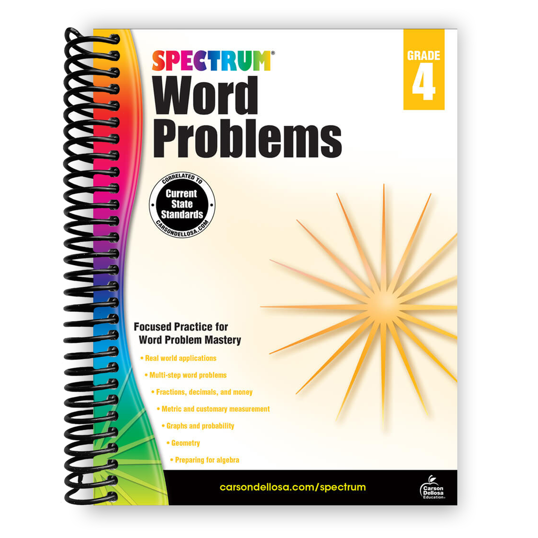 Spectrum Math Word Problems Grade 4 Workbook
