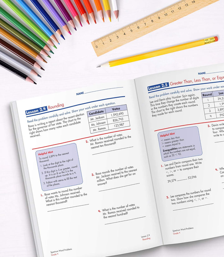 Spectrum Math Word Problems Grade 4 Workbook