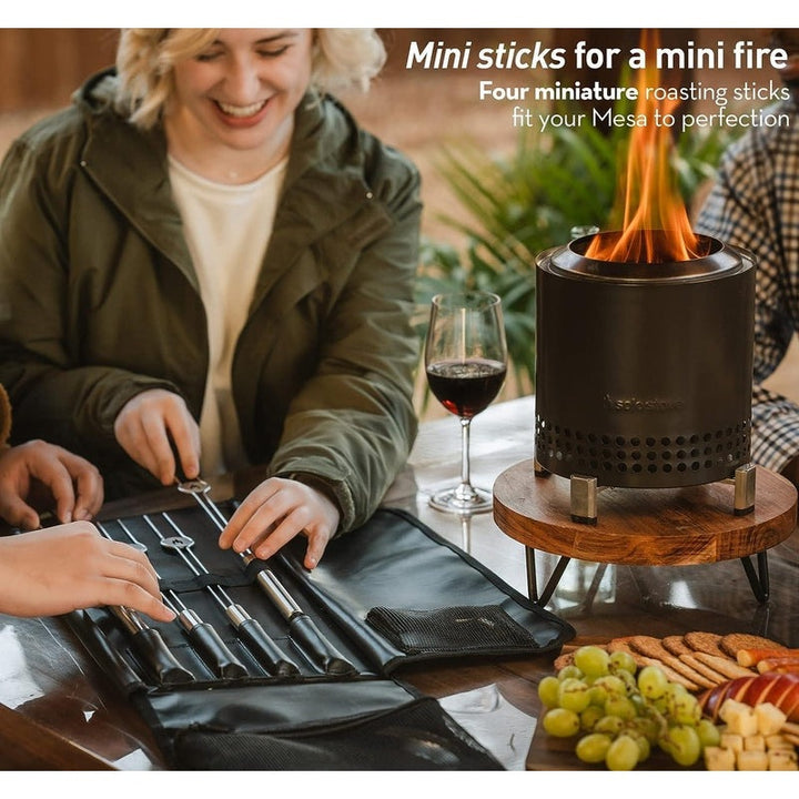 TRAPSKI Solo Stove Mesa/Mesa XL Accessory Pack | Incl. 4 Stainless Steel Mini Sticks + Stick Rests, Pellet Scoop, Mesa Lid, Carry Case, Accessories for Outdoor Fire Pit