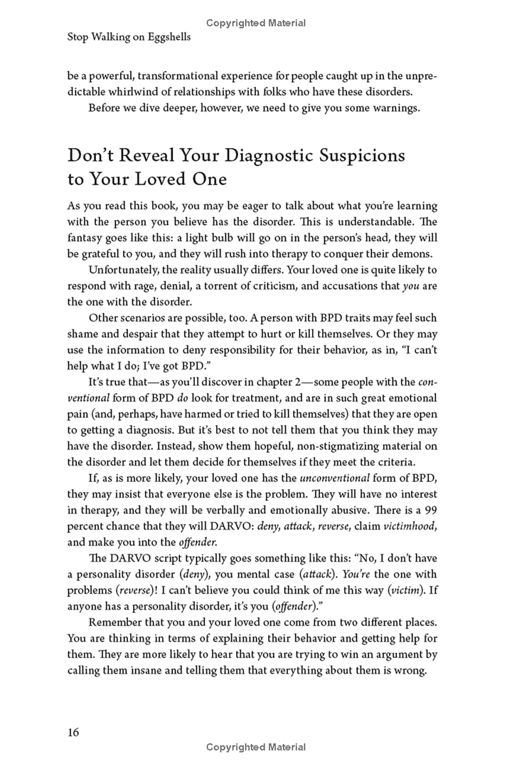 Stop Walking on Eggshells: Taking Your Life Back When Someone You Care About Has Borderline Personality Disorder Spiral Bound