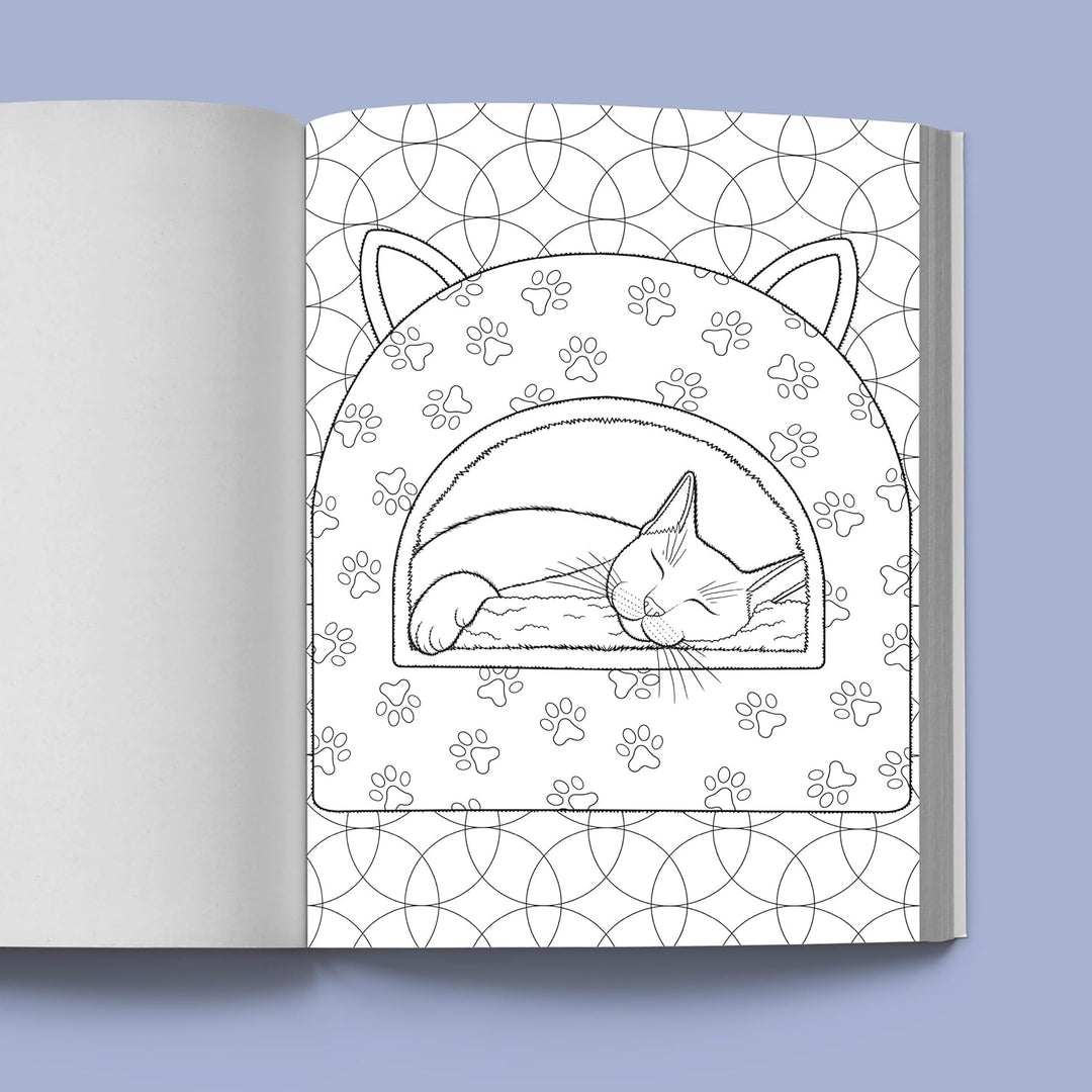 Stress Relief Cat Coloring Book: Calming and Adorable Designs for Adults Spiral Bound