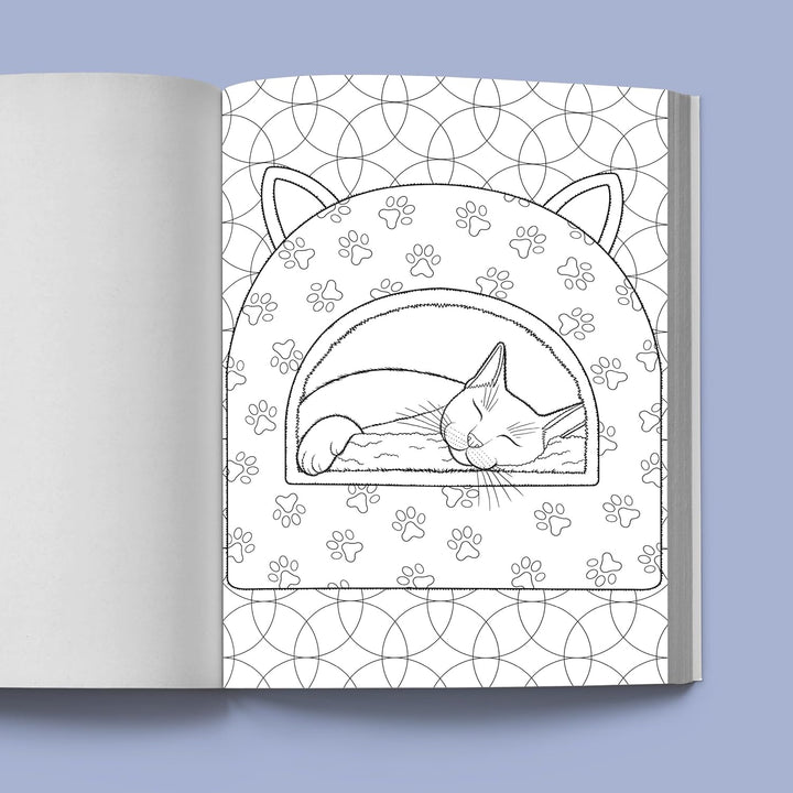 Stress Relief Cat Coloring Book: Calming and Adorable Designs for Adults Spiral Bound