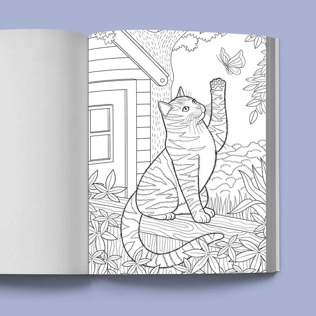 Stress Relief Cat Coloring Book: Calming and Adorable Designs for Adults Spiral Bound
