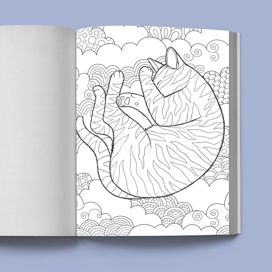 Stress Relief Cat Coloring Book: Calming and Adorable Designs for Adults Spiral Bound