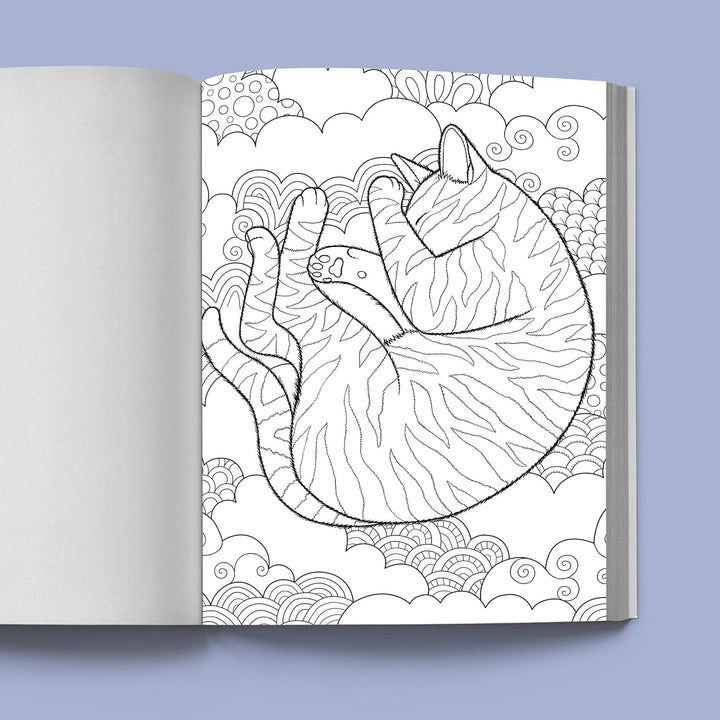 Stress Relief Cat Coloring Book: Calming and Adorable Designs for Adults Spiral Bound