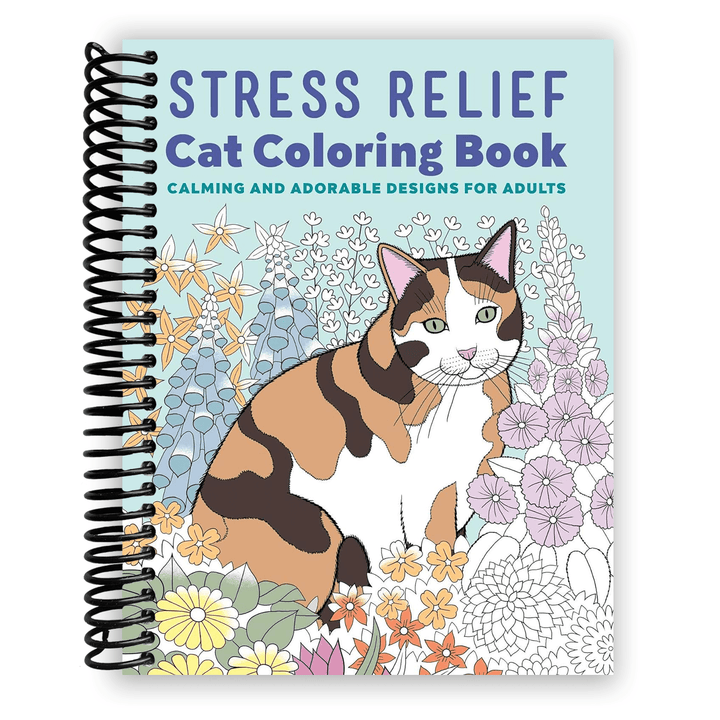 Stress Relief Cat Coloring Book: Calming and Adorable Designs for Adults Spiral Bound
