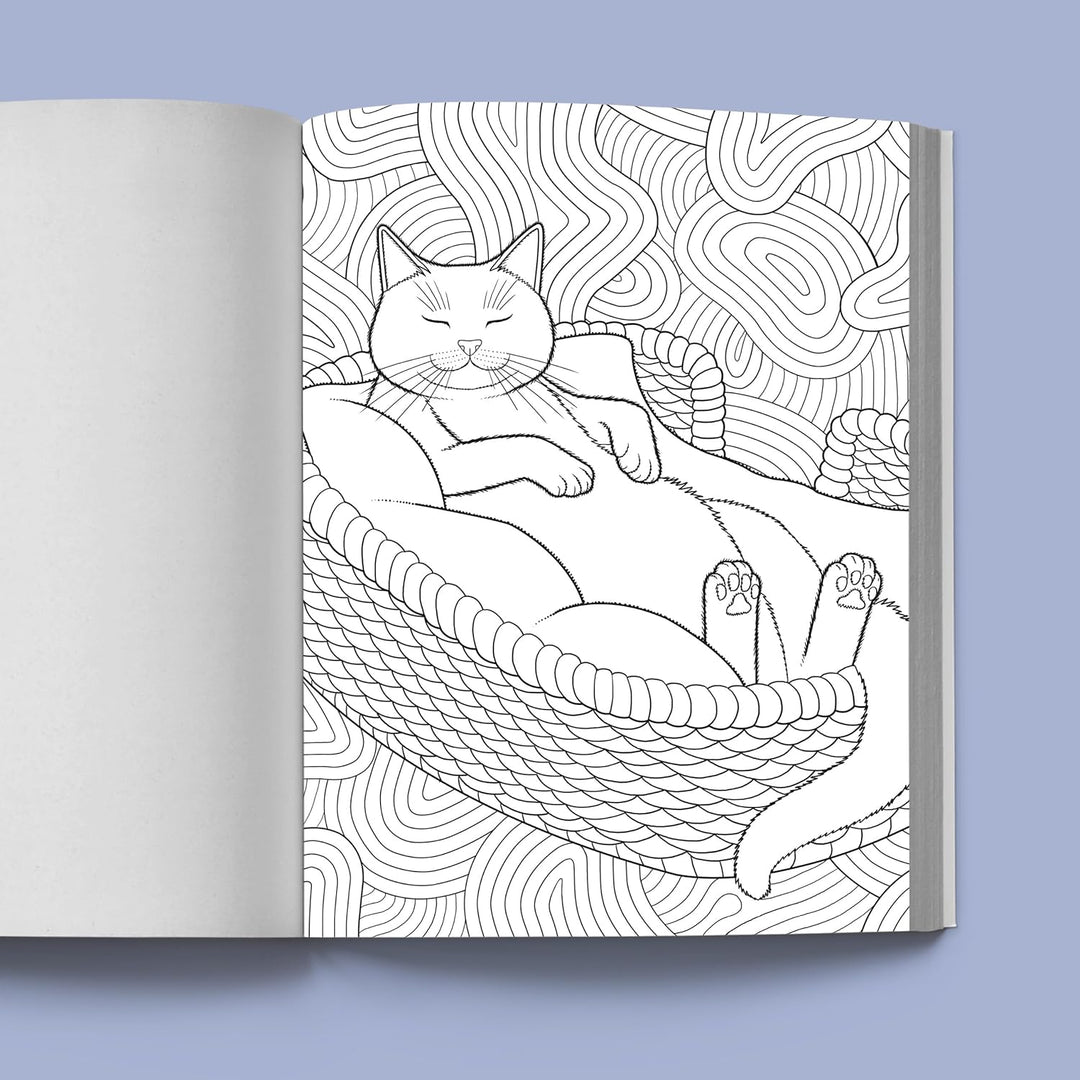 Stress Relief Cat Coloring Book: Calming and Adorable Designs for Adults Spiral Bound