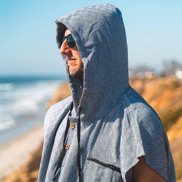 West Path Surf Poncho Changing Robe - Lightweight Turkish Towel