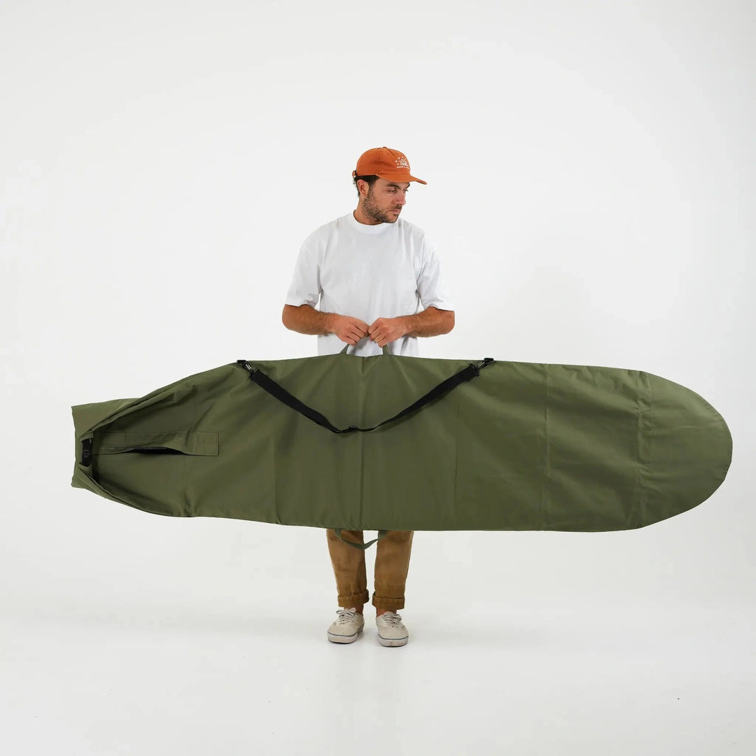 Olive Drab Canvas Surfboard Bag
