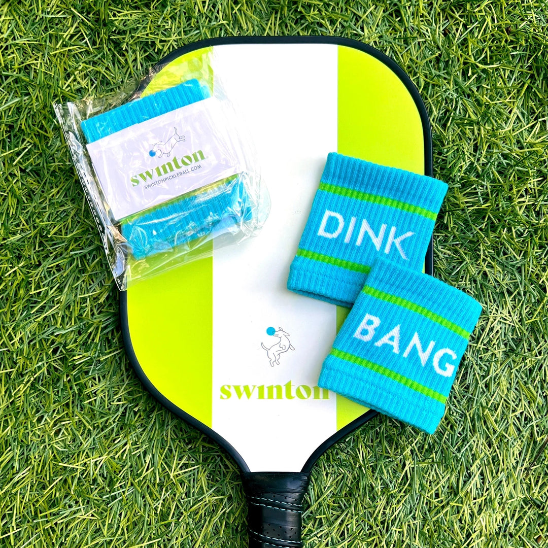 Swinton Pickleball Blue Dink & Bang Pickleball Wristbands