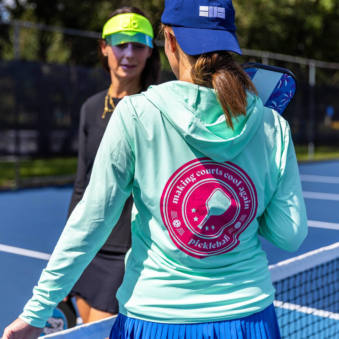 Swinton Pickleball Mint Zip-Front Sun Hoodie