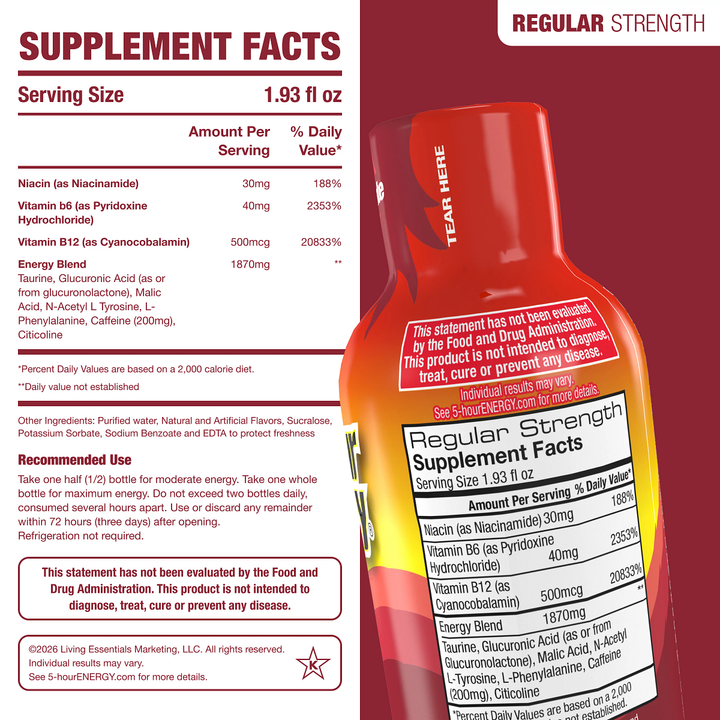 5-hour Energy Pomegranate Flavor Regular Strength 5-hour ENERGY Shots