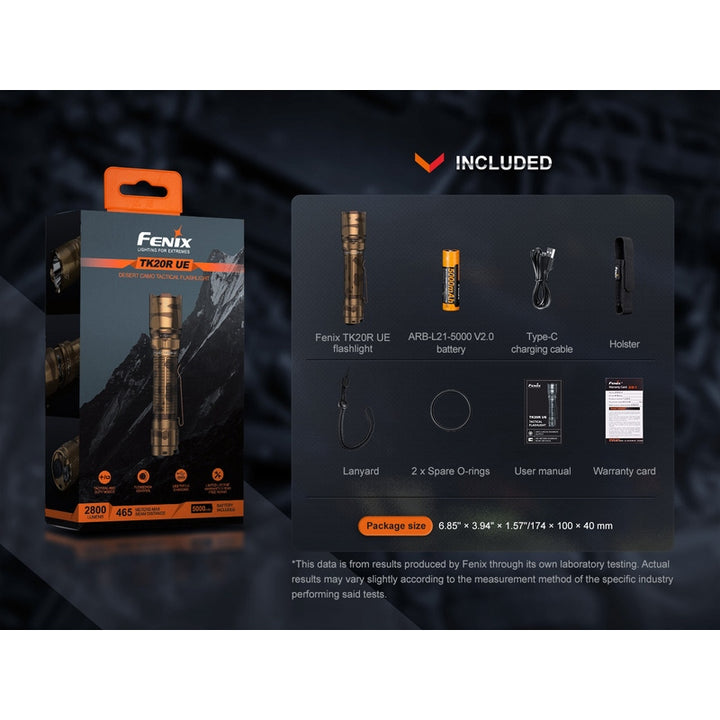 Fenix TK20R UE Tactical LED Flashlight - 2800 Lumens