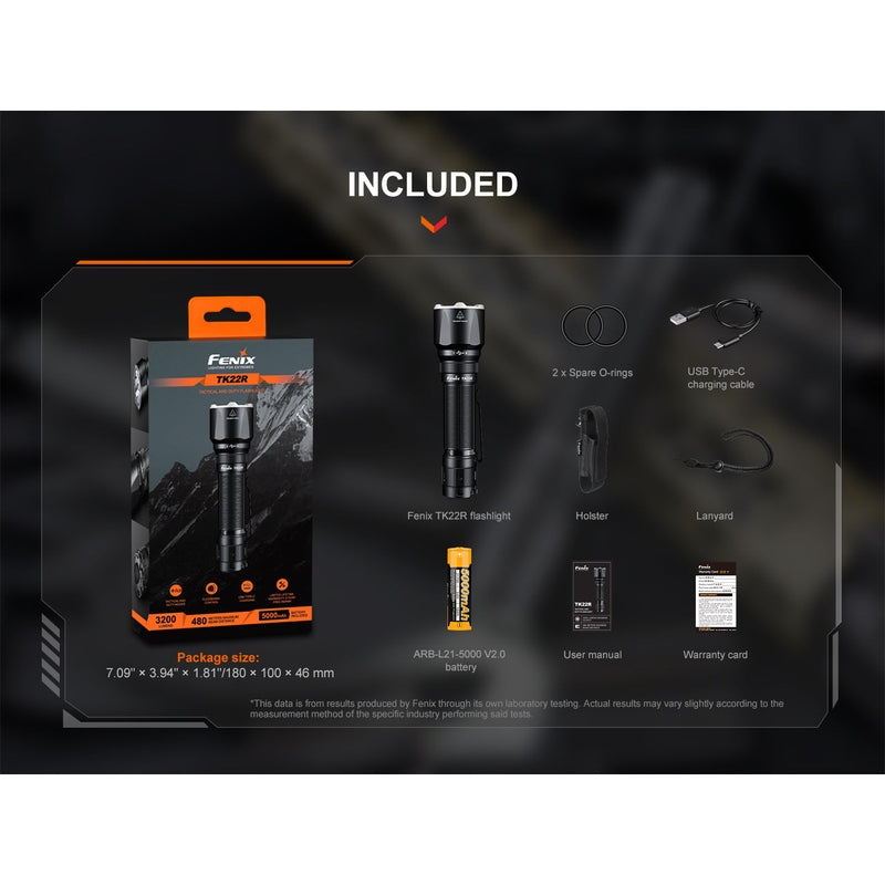 Fenix TK22R Rechargeable Tactical & Duty Flashlight
