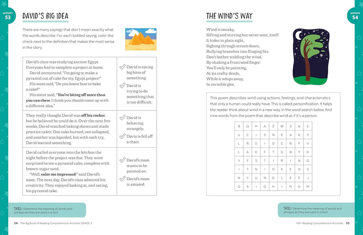 The Big Book of Reading Comprehension Activities, Grade 3: 100+ Activities for After-School and Summer Reading Fun Spiral Bound