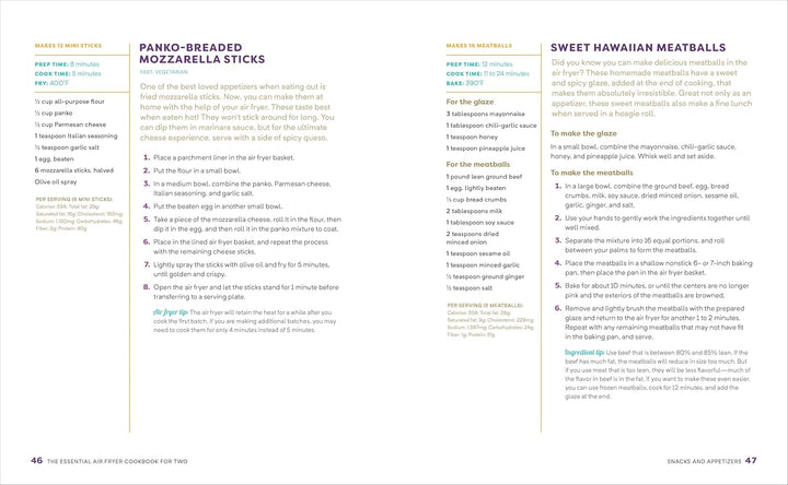 The Essential Air Fryer Cookbook for Two: Perfectly Portioned Recipes for Healthier Fried Favorites Spiral Bound