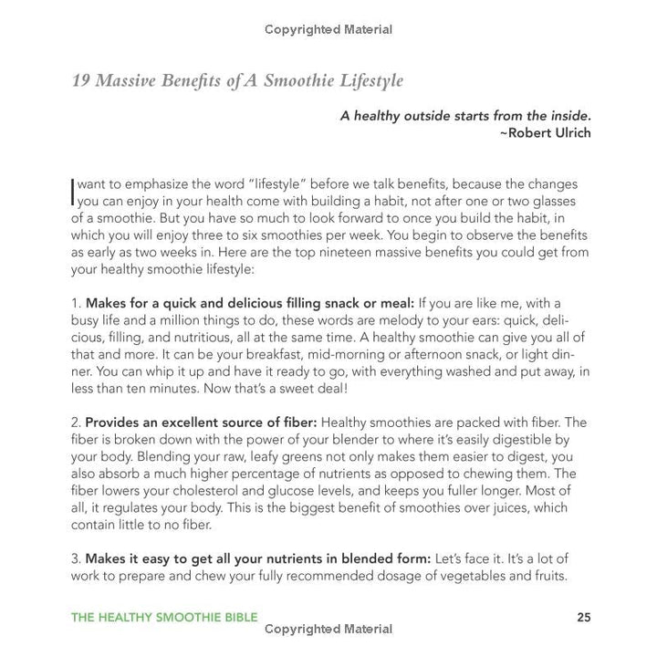 The Healthy Smoothie Bible: Lose Weight, Detoxify, Fight Disease, and Live Long Spiral Bound