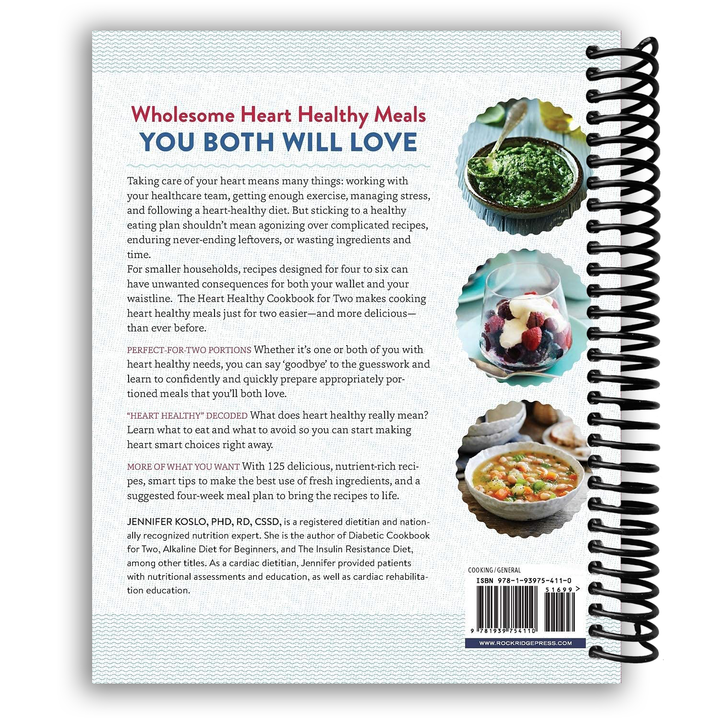The Heart Healthy Cookbook for Two: 125 Perfectly Portioned Low Sodium, Low Fat Recipes Spiral Bound