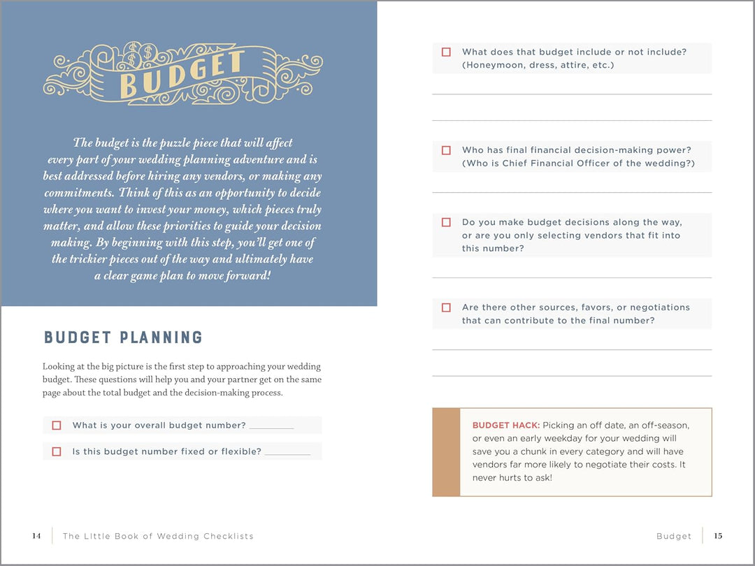 The Little Book of Wedding Checklists: All the Lists and Tips You Need to Plan the Big Day Spiral Bound